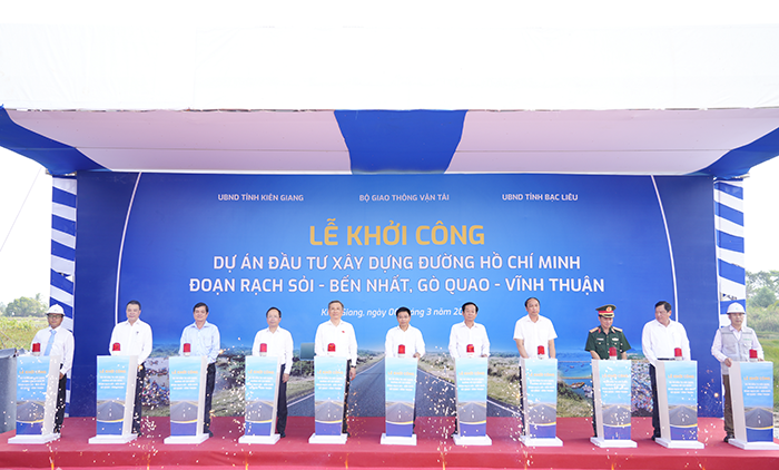 Khởi công dự án đường Hồ Chí Minh đoạn qua tỉnh Kiên Giang và Bạc Liêu