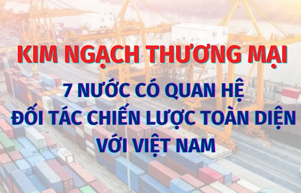 Infographics: Kim ngạch thương mại 7 quốc gia có quan hệ Đối tác Chiến lược Toàn diện với Việt Nam