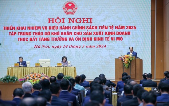 Thủ tướng Chính phủ chủ trì Hội nghị triển khai nhiệm vụ điều hành chính sách tiền tệ năm 2024