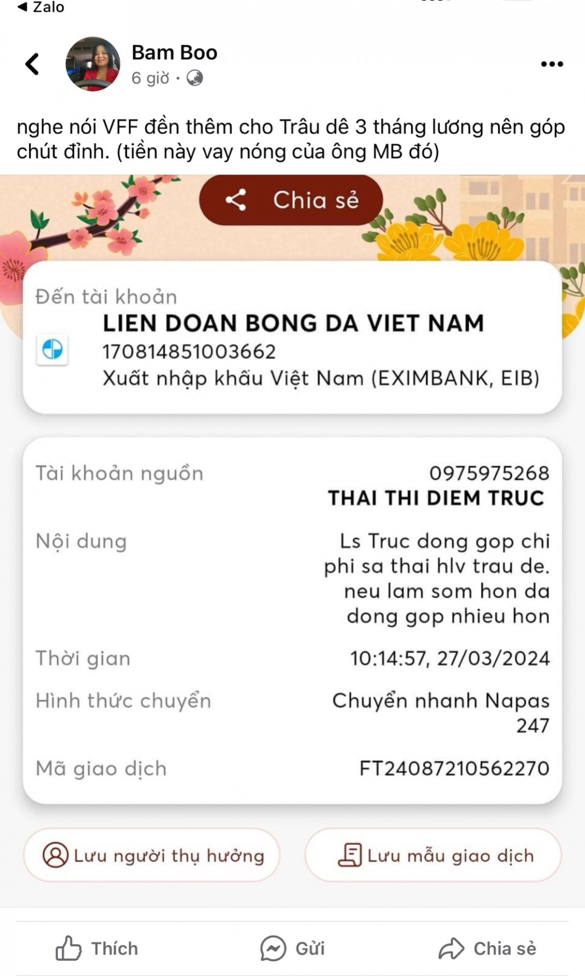 Cổ động viên Việt Nam “đua nhau” chuyển tiền yêu cầu sa thải HLV Troussier