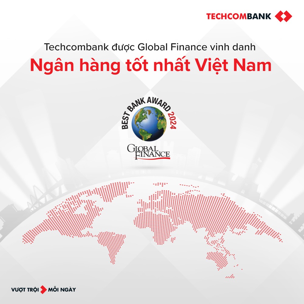 Techcombank được Global Finance vinh danh Ngân hàng tốt nhất Việt Nam