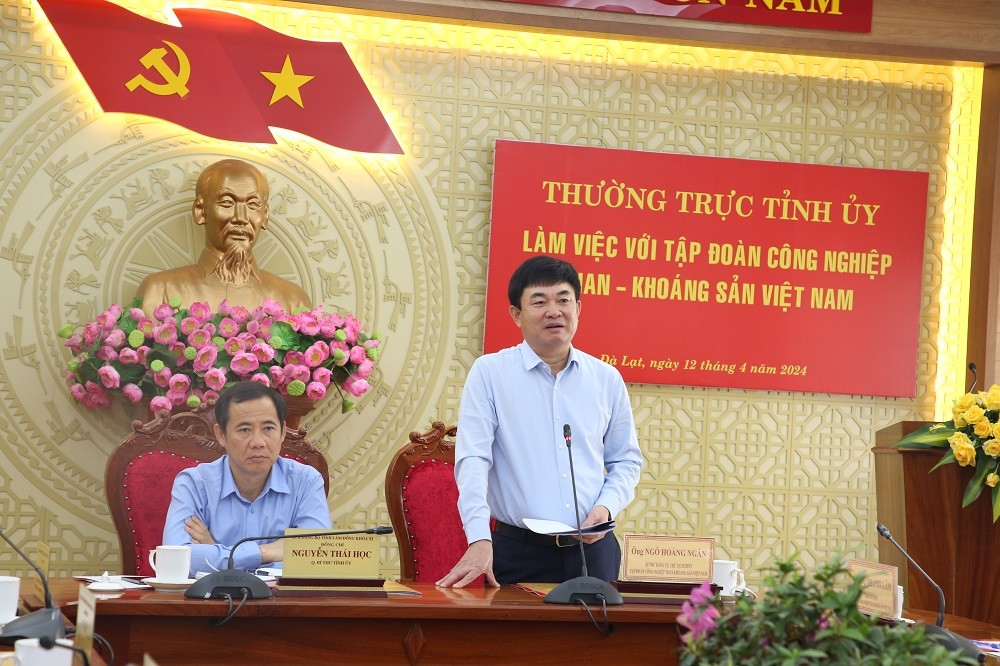 Lãnh đạo Tập đoàn TKV làm việc với tỉnh ủy Lâm Đồng