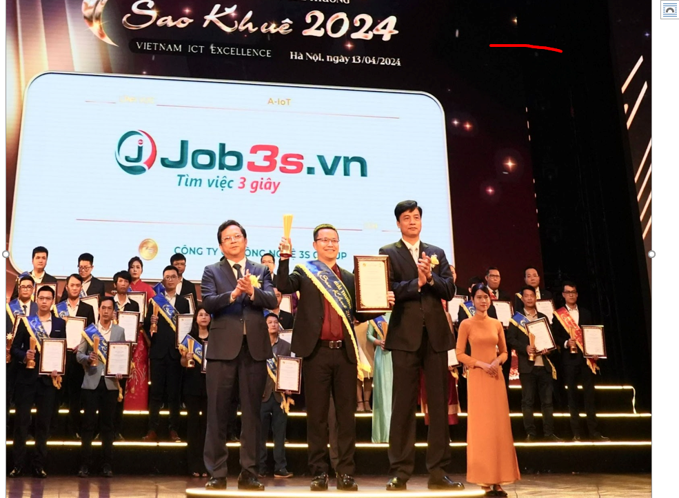 Nền tảng tuyển dụng miễn phí job3s.vn nhận Giải thưởng Sao Khuê 2024