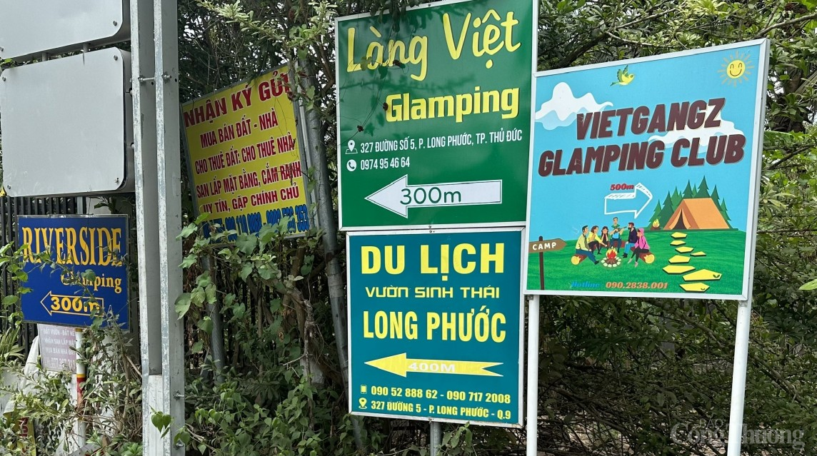 TP. Thủ Đức: Cận cảnh hàng loạt khu glamping lấn sông tại phường Long Phước