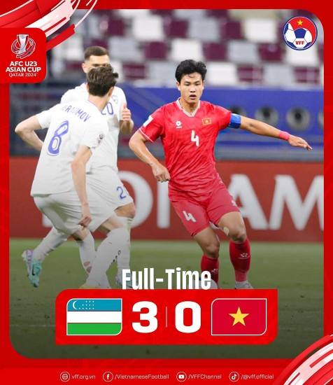 Trực tiếp U23 Việt Nam và U23 Uzbekistan: U23 Việt Nam thua trắng 3 bàn, gặp U23 Iraq ở tứ kết