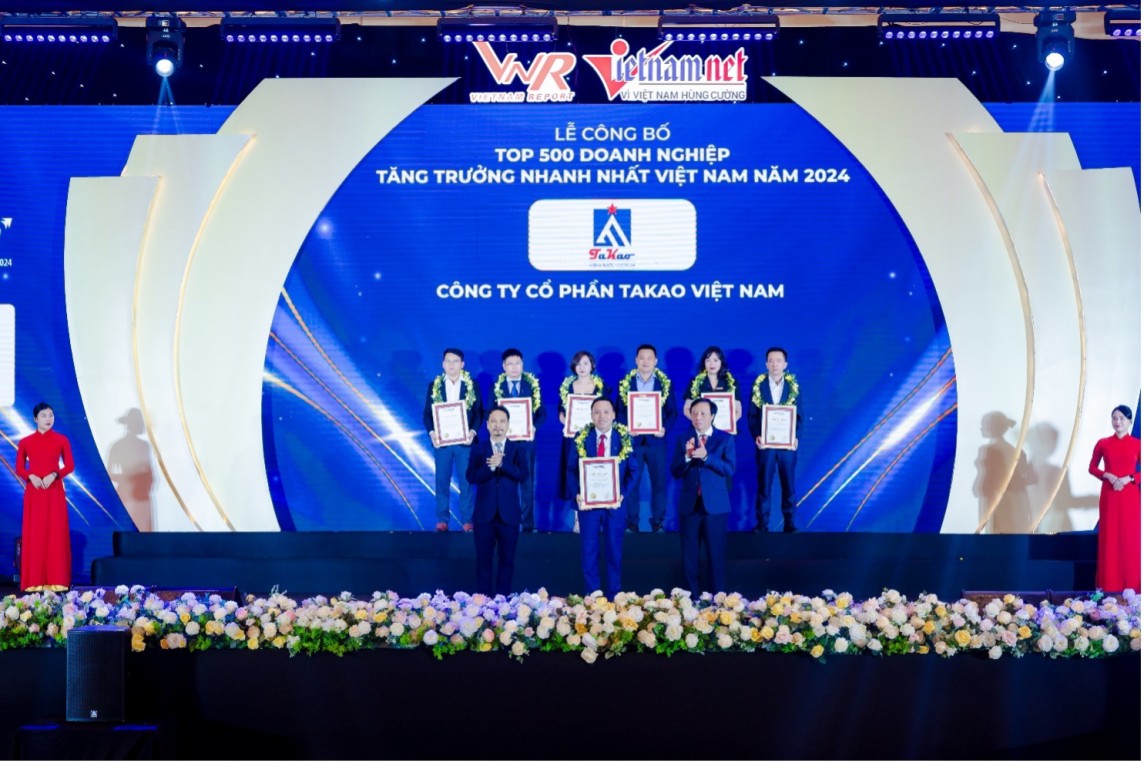 Công ty Cổ phần Takao vào TOP 500 doanh nghiệp tăng trưởng nhanh nhất Việt Nam