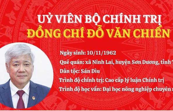 Infographic: Tiểu sử tân Uỷ viên Bộ Chính trị khoá XIII Đỗ Văn Chiến