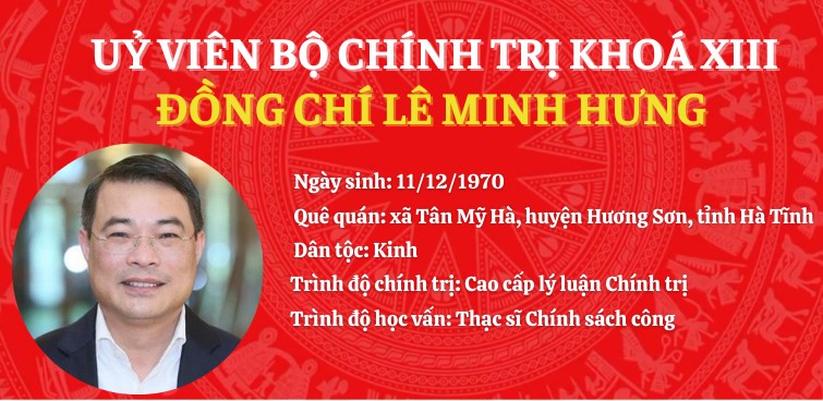 Infographic: Tiểu sử tân Uỷ viên Bộ chính trị khoá XIII Lê Minh Hưng