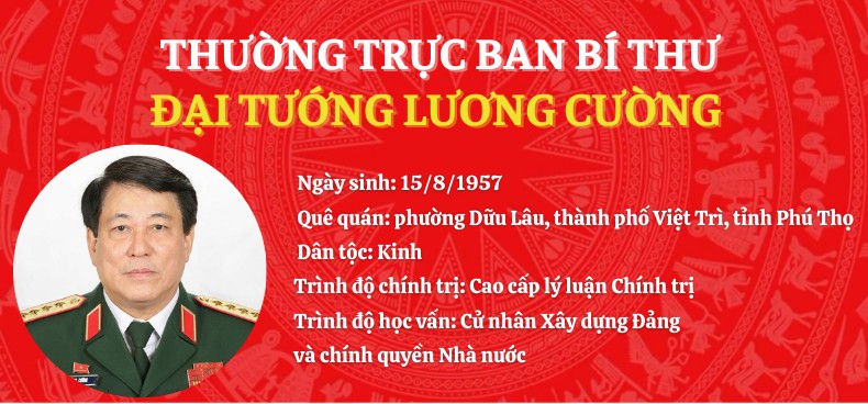 Infographic: Tiểu sử tân Thường trực Ban Bí thư Đại tướng Lương Cường