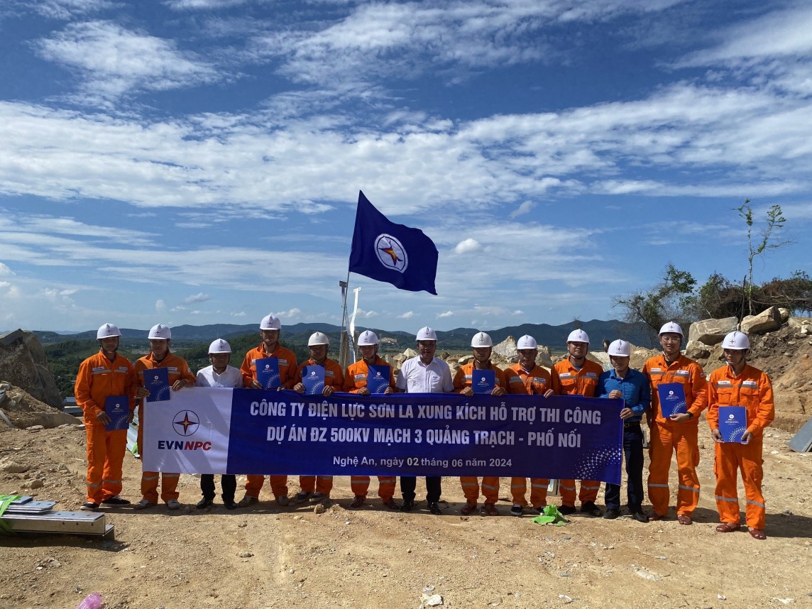 Đội xung kích Điện lực Sơn La hỗ trợ Dự án đường dây 500kV mạch 3 Quảng Trạch - Phố Nối
