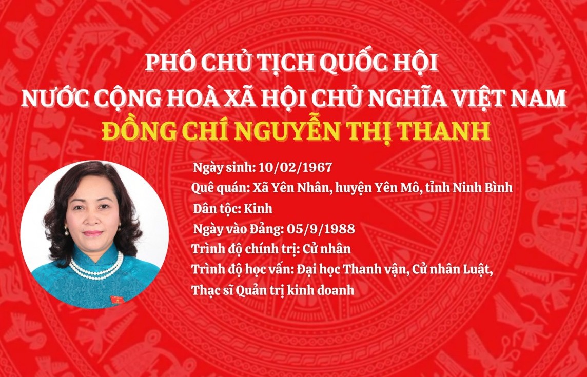 Infographic: Tiểu sử tân Phó Chủ tịch Quốc hội Nguyễn Thị Thanh