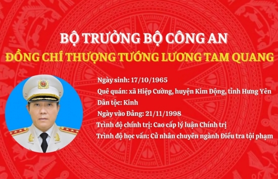Infographic: Tiểu sử tân Bộ trưởng Bộ Công an Lương Tam Quang