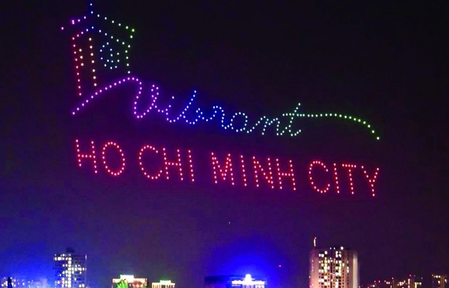 Hé lộ hình ảnh 1.100 drone sẽ “vẽ” trên bầu trời TP. Hồ Chí Minh đêm 9/6
