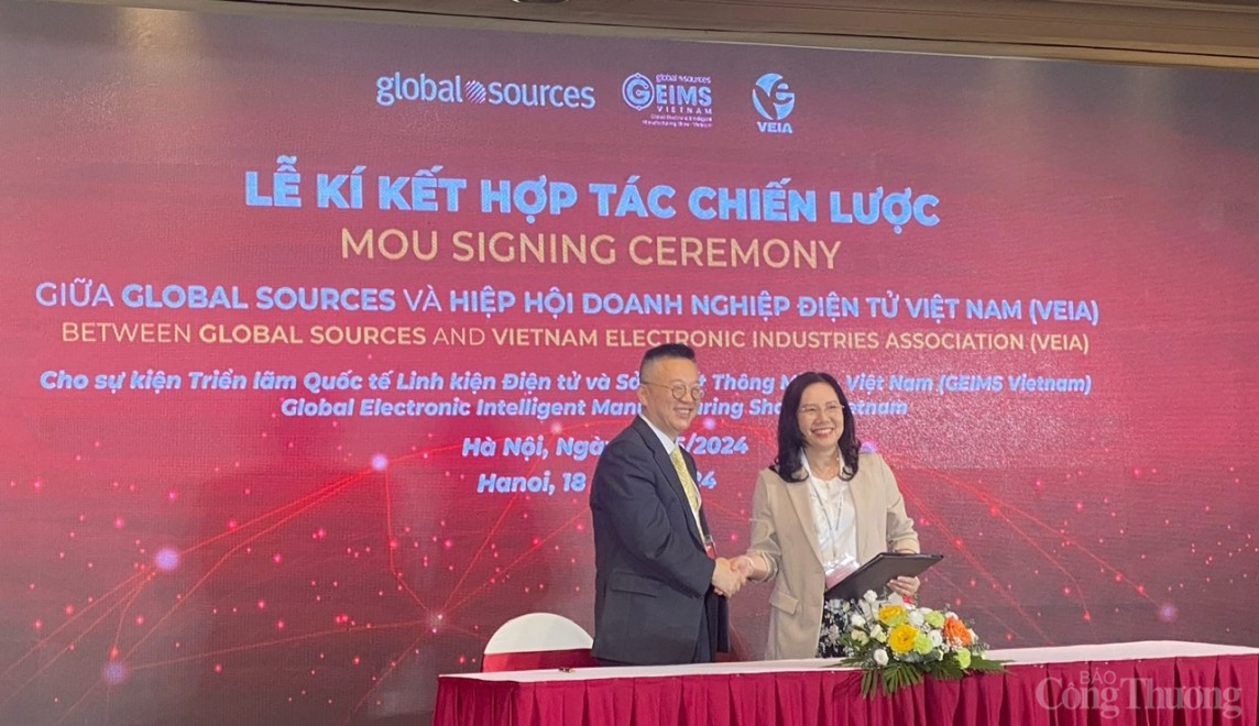 Lễ ký kết Biên bản ghi nhớ (MOU) giữa Global Sources và Hiệp hội Doanh nghiệp Điện tử Việt Nam (VEIA)