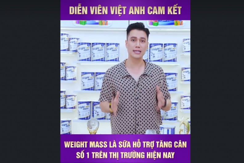 Diễn viên Việt Anh ''nổ'' công dụng sản phảm Weight Mass?