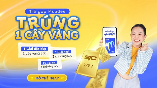 Trả góp dễ dàng, trúng vàng cực đã với thẻ trả góp Muadee by HDBank