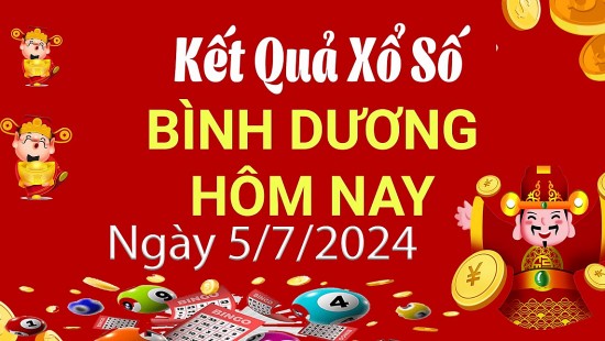 XSBD 5/7, Kết quả xổ số Bình Dương hôm nay 5/7/2024, KQXSBD thứ Sáu ngày 5 tháng 7