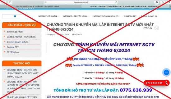 SCTV “đau đầu” vì bị hàng loạt website giả thương hiệu, lừa dối khách hàng