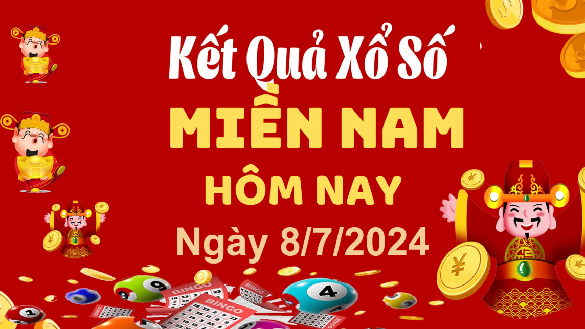 Kết quả Xổ số miền Nam ngày 8/7/2024, KQXSMN ngày 8 tháng 7, XSMN 8/7, xổ số miền Nam hôm nay