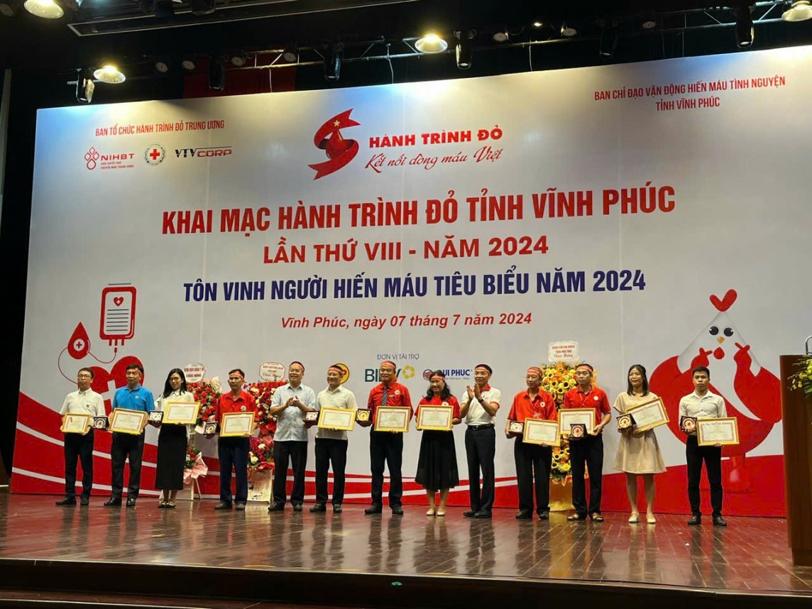 Vĩnh Phúc khai mạc Hành trình Đỏ và tôn vinh người hiến máu tiêu biểu năm 2024