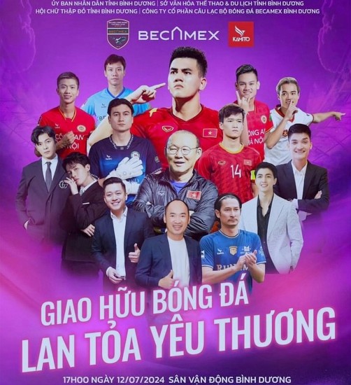 Bình Dương: Hàng loạt nghệ sĩ, ngôi sao của tuyển Việt Nam sẽ góp mặt tại trận bóng gây quỹ từ thiện