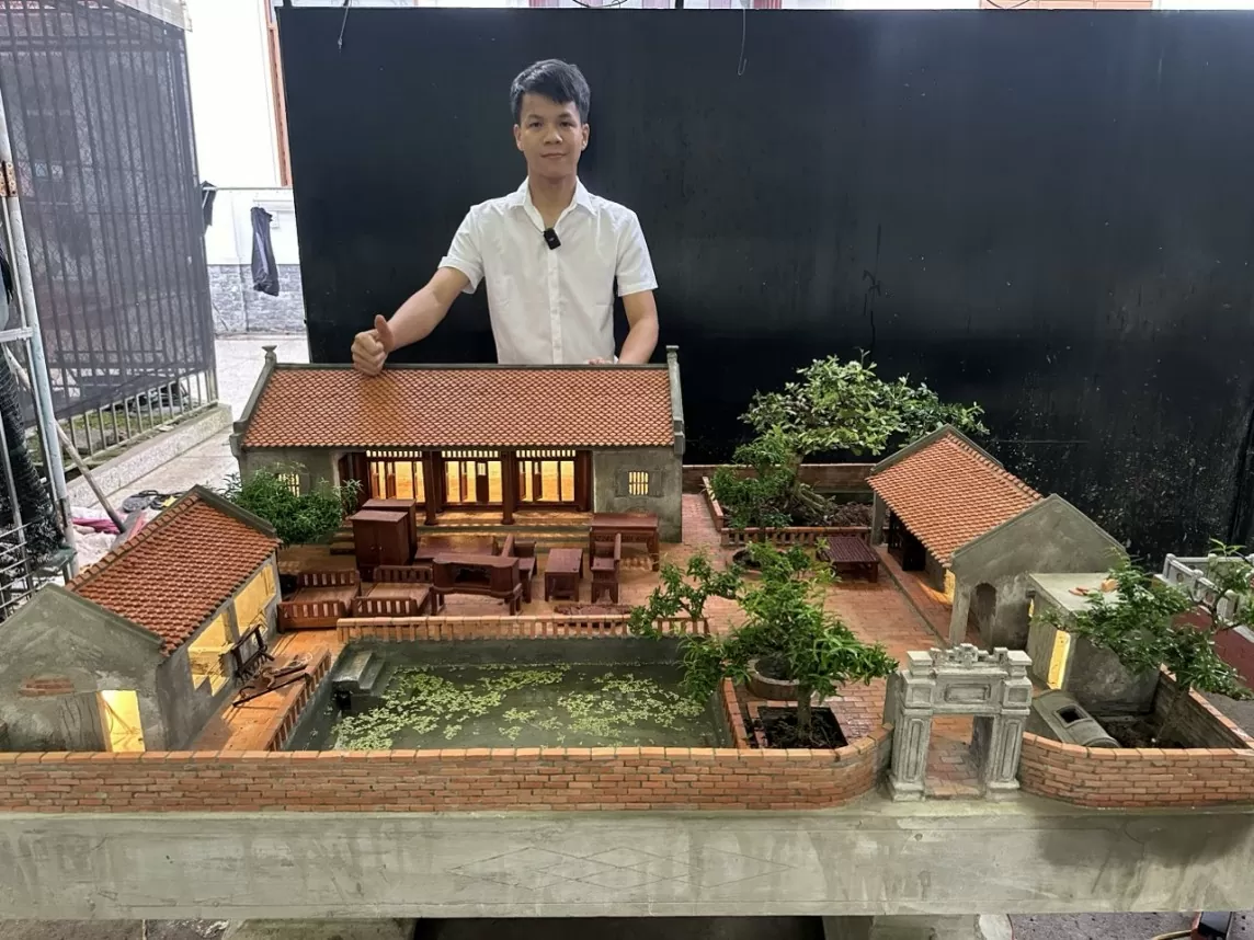 Nam Định: Chàng trai trẻ với biệt tài làm tiểu cảnh nhà Bắc bộ xưa