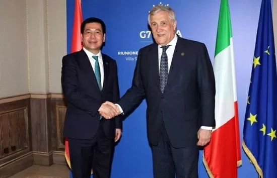 Bộ trưởng Nguyễn Hồng Diên làm việc với Phó Thủ tướng kiêm Bộ trưởng Bộ Ngoại giao, Hợp tác quốc tế Italia