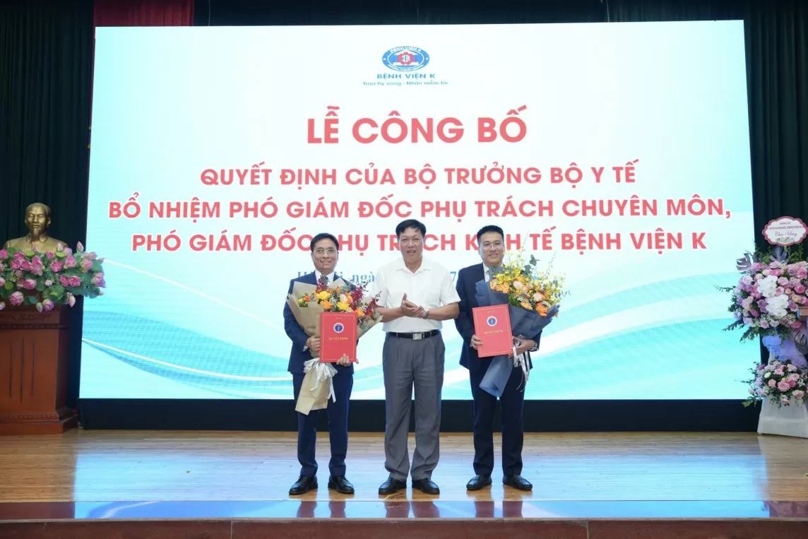 Bổ nhiệm thêm 2 phó giám đốc Bệnh viện K