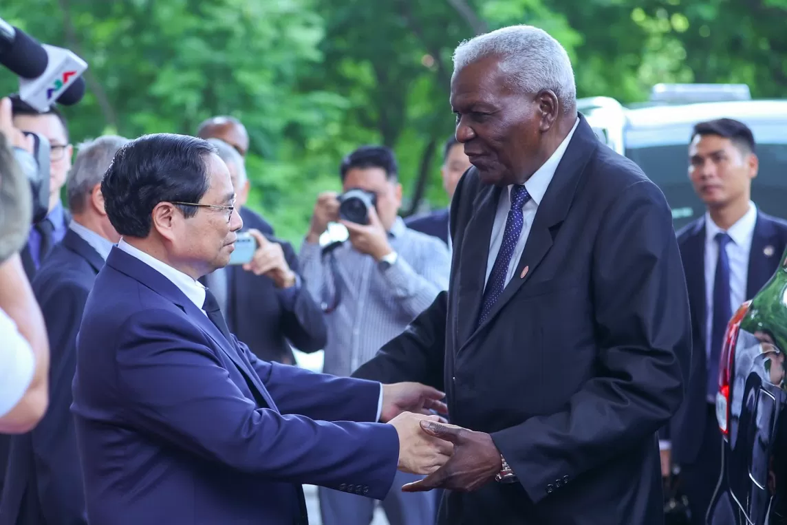 Thủ tướng Phạm Minh Chính tiếp Chủ tịch Quốc hội Cuba sang dự lễ tang Tổng Bí thư Nguyễn Phú Trọng