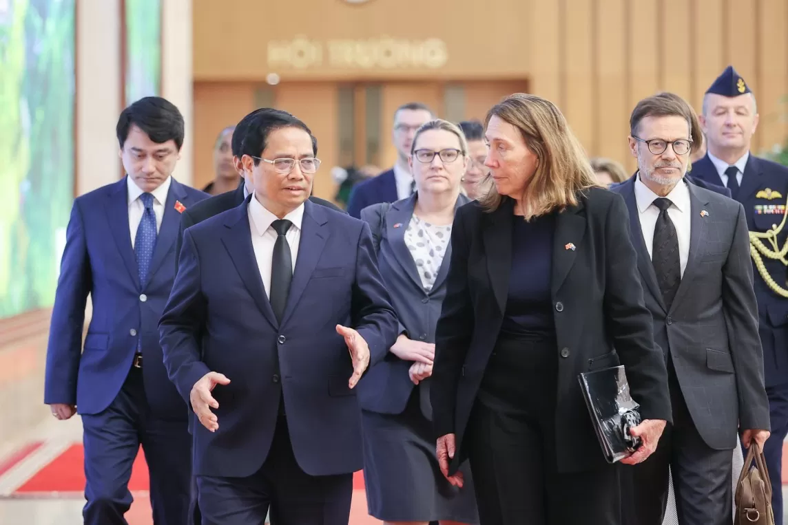 Thủ tướng Phạm Minh Chính tiếp Chủ tịch Thượng viện Australia đến dự lễ tang Tổng Bí thư Nguyễn Phú Trọng
