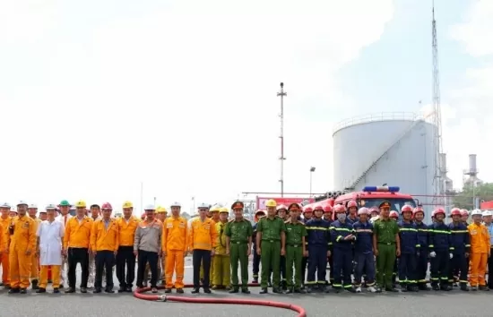 PV GAS: Thực tập phương án chữa cháy, cứu nạn cứu hộ tại GPP Dinh Cố