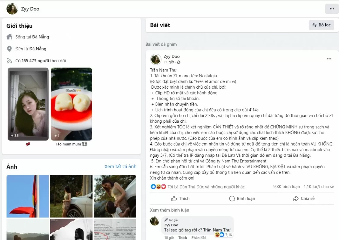 Facebooker Zyy Doo nói gì khi bị Nam Thư tố cáo?