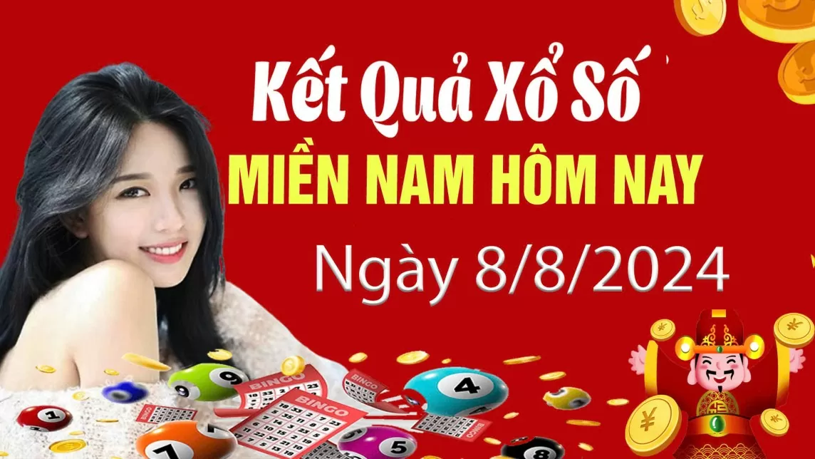 XSMN 8/8, xổ số miền Nam ngày 8 tháng 8. Kết quả xổ số miền Nam thứ Năm ngày 8/8/2024