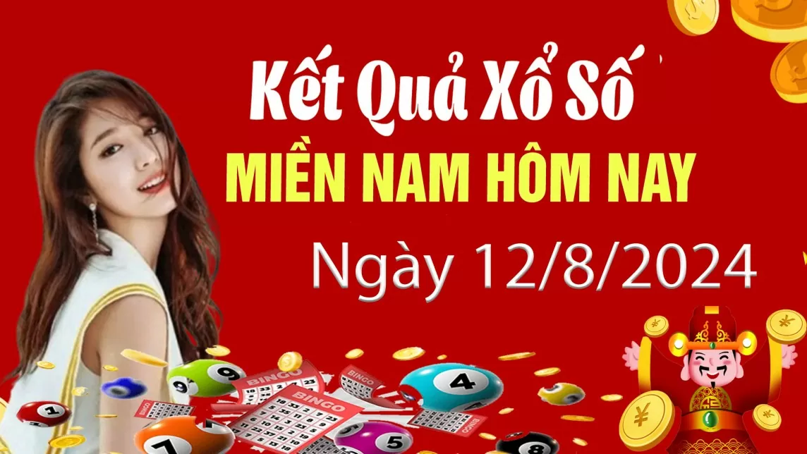 XSMN 12/8, xổ số miền Nam ngày 12 tháng 8. Kết quả xổ số miền Nam thứ Hai ngày 12/8/2024