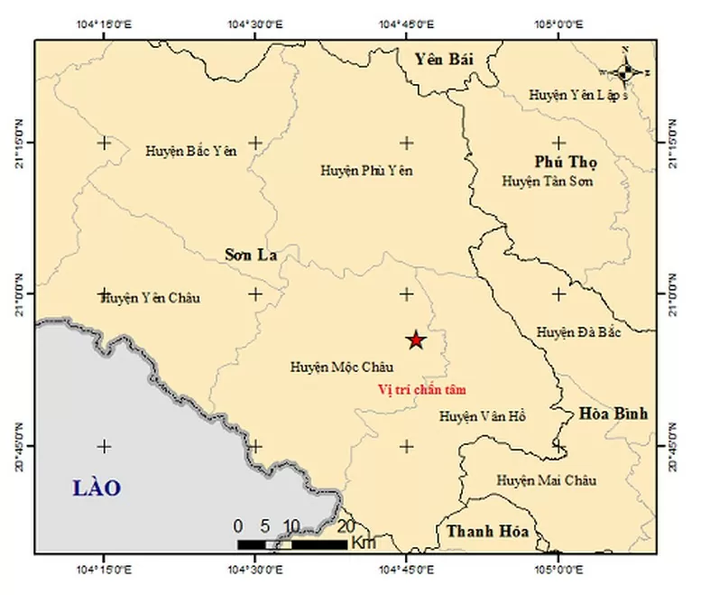 Sơn La: Xảy ra động đất ở Mộc Châu, người dân cảm nhận được rung lắc