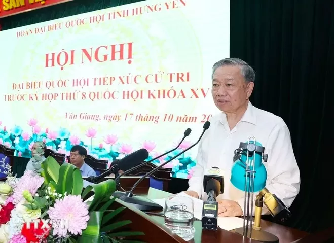 Tổng Bí thư, Chủ tịch nước Tô Lâm tiếp xúc cử tri Hưng Yên