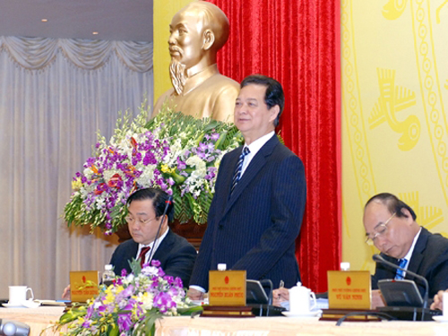 Thủ tướng Chính phủ Nguyễn Tấn Dũng Chủ trì hội nghị.