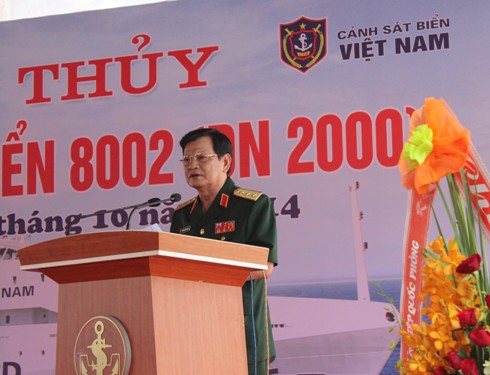 Thứ trưởng Bộ Quốc phòng Nguyễn Thành Cung phát biểu tại buổi lễ.  