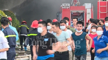 Vĩnh Phúc: Dập tắt đám cháy lớn tại công ty Dong Yang Electronics Việt Nam
