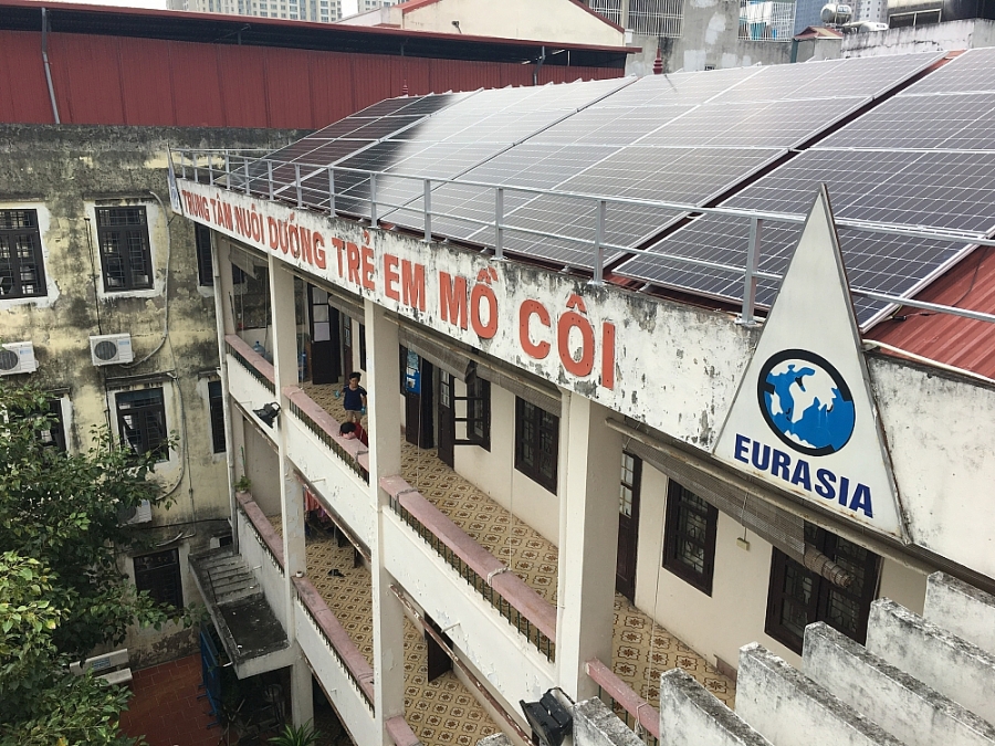 Hệ thống điện năng lượng mặt trời nối lưới tại trung tâm nuôi dưỡng trẻ em mồ côi Hà Đông có công suất 25.81KWp 