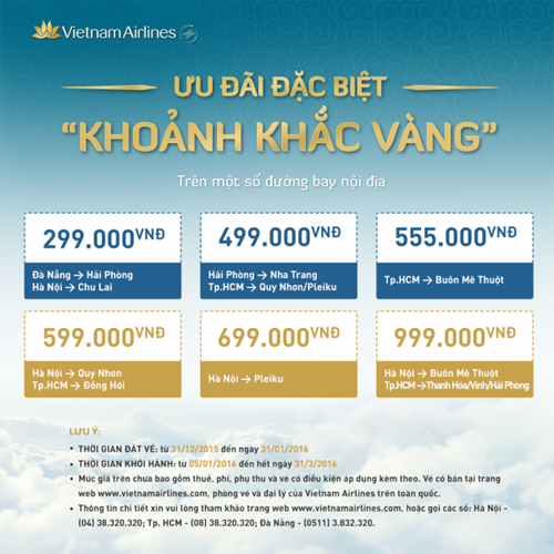 Bay giá rẻ cùng Vietnam Airlines