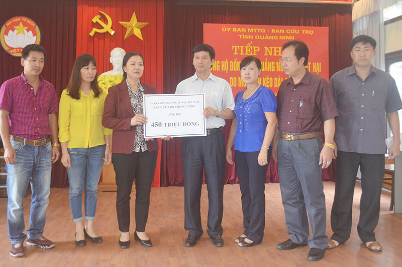 Các bộ, ngành, địa phương ủng hộ Quảng Ninh khắc phục thiên tai
