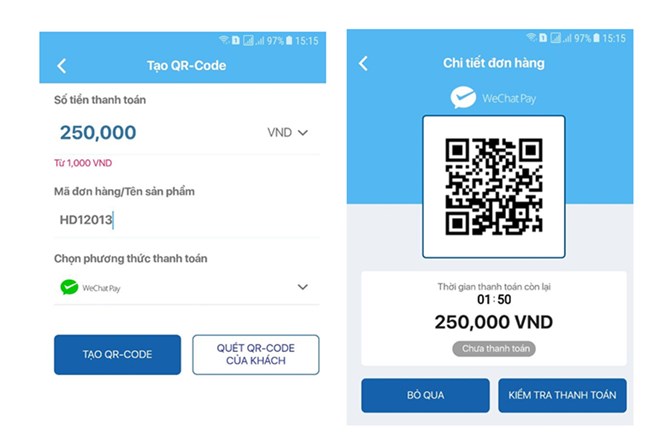 Ví điện tử Vimo kết nối thanh toán xuyên biên giới với Wechat Pay