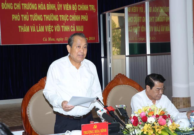 Phó Thủ tướng Trương Hòa Bình: Cà Mau cần đột phá để trở thành tỉnh khá