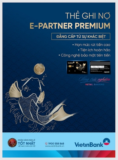 VietinBank phát hành thẻ Ghi nợ nội địa Chip Contactless E-Partner Premium
