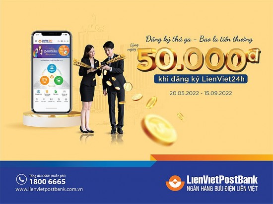 LienVietPostBank thực hiện chương trình khuyến mại “Đăng ký thả ga - Bao la tiền thưởng”