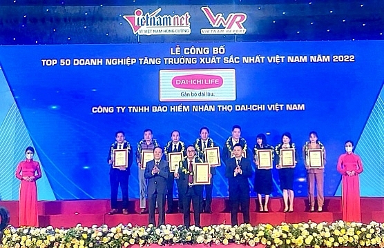 Dai-ichi Life Việt Nam lọt Top 50 doanh nghiệp tăng trưởng xuất sắc nhất Việt Nam