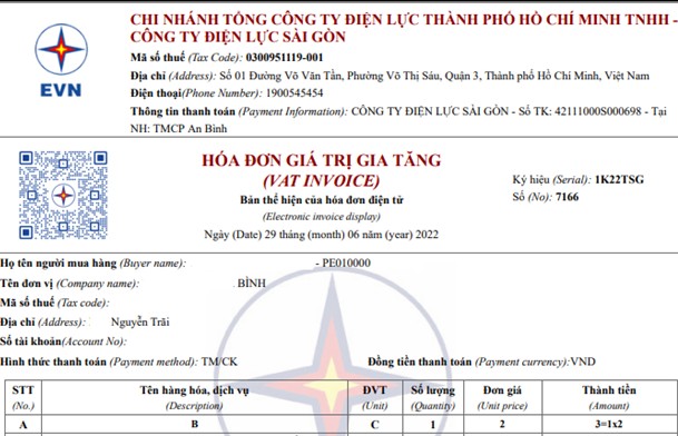 Từ ngày 1/7/2022: Điện lực TP. Hồ Chí Minh thay đổi mẫu hóa đơn tiền điện