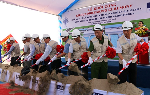 Khởi công xây dựng giai đoạn 1 Nhà máy xử lý nước thải tại VSIP Nghệ An