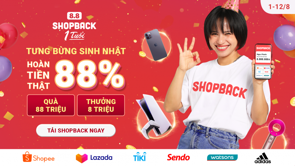 ShopBack hoàn hơn 27 tỷ đồng cho người tiêu dùng Việt trong 1 năm